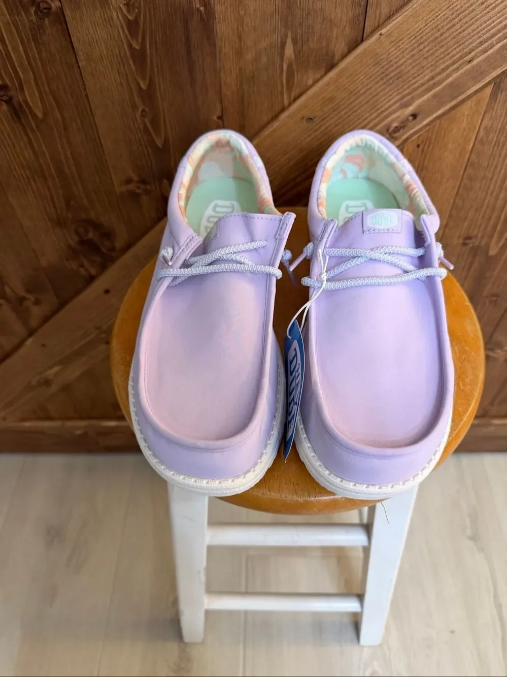 Hey Dude Wally Boardshort Men’s Size 10 Lilac Purple Slip-On Loafers NWT